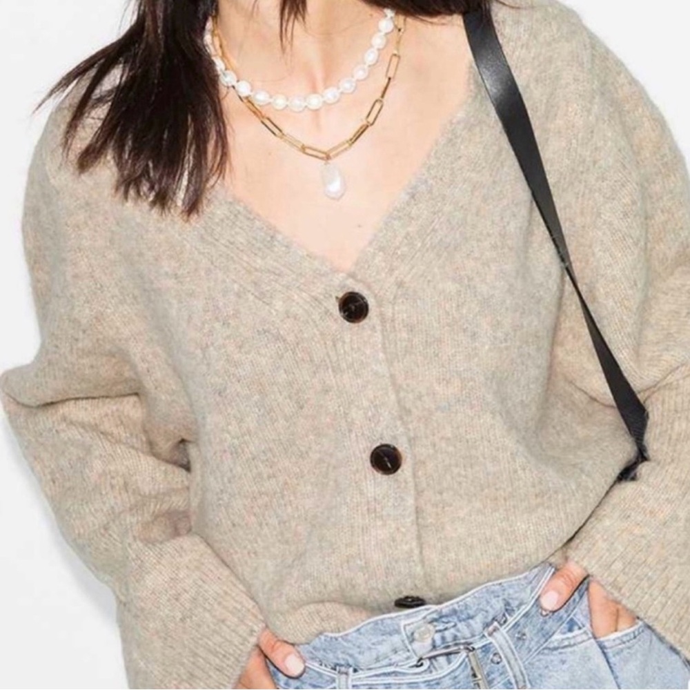 Toteme Wool Aloaca Beige Cardigan XS